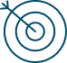 Partie gauche d'un pictogramme bleu foncé avec un arc blanc fin à droite, évoquant une poignée ou un élément circulaire.